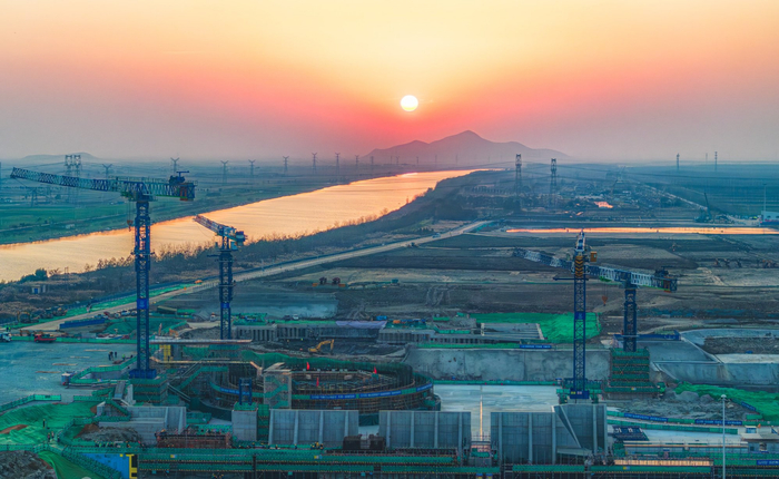 1號機(jī)組核島筏基全景（央廣網(wǎng)發(fā) 圖源：中核集團(tuán)）