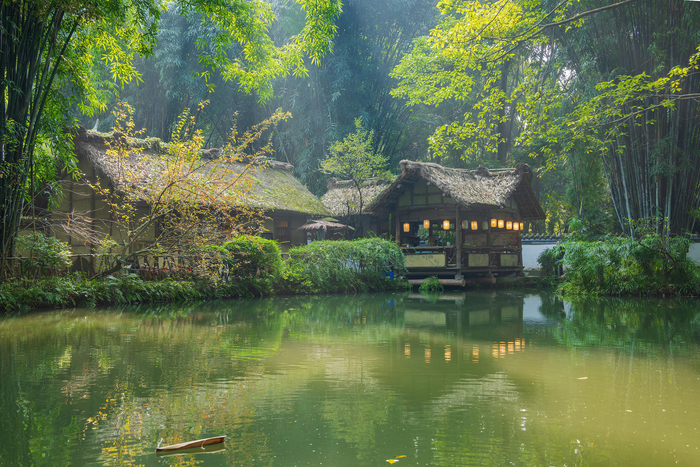 四川成都，杜甫草堂秋景，图据视觉中国