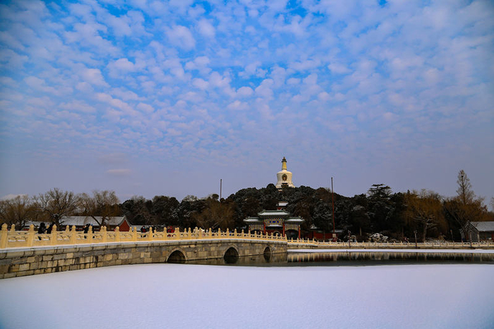 北海公园雪后初霁。北京市公园管理中心供图