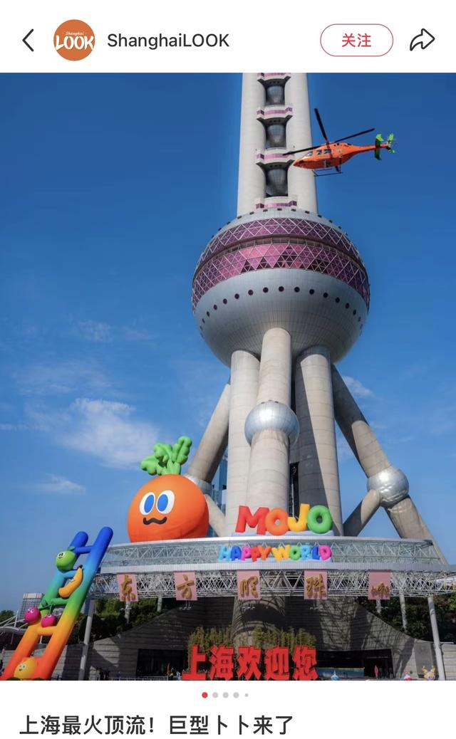 卜卜在东方明珠，小红书截图。