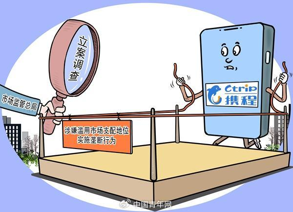 ​漫画：携程被立案调查 视觉中国供图