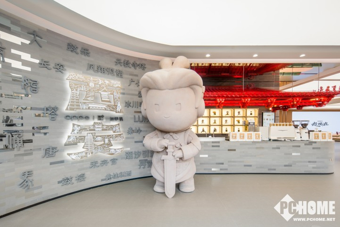 OPPO西安旗舰店一角的兵马俑小欧