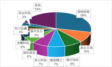 图2 2025年我国磷酸铁锂材料主要企业产量占比