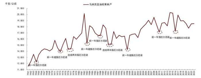 资料来源：马来西亚棕榈油局，NOAA，中金公司研究部