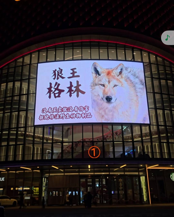 山东潍坊吾悦广场大屏发布格林相关海报 图据山东潍坊吾悦广场