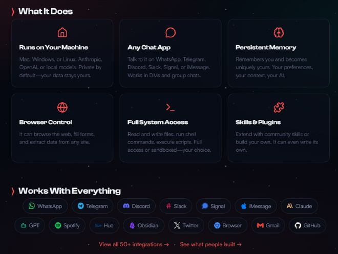 ▲Clawdbot支持接入多种应用