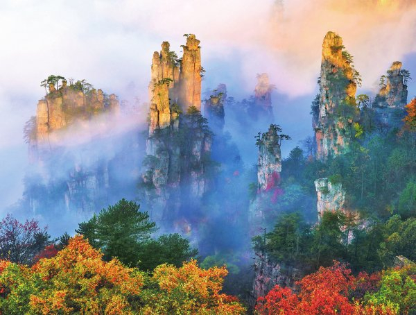 张家界国家森林公园御笔峰秋色。张勇 摄（湖南图片库）​