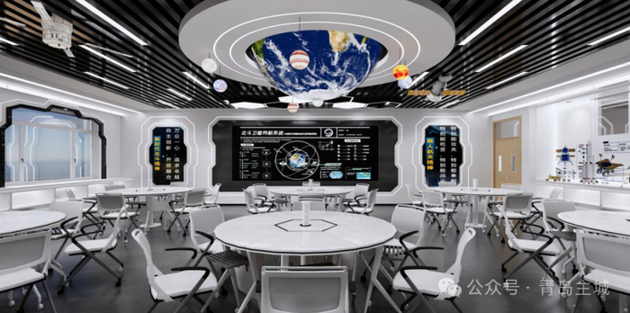 航空航天工程研学教室效果图。