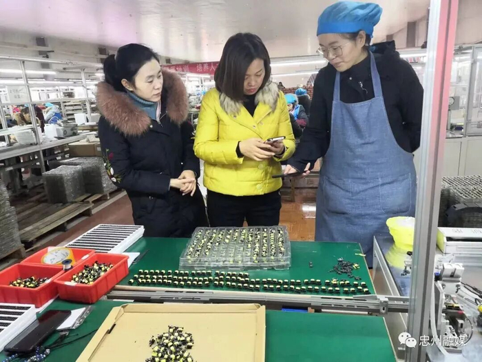 重庆忠县劳务经纪人在企业走访，了解就业人员到岗情况。图源：忠州融媒