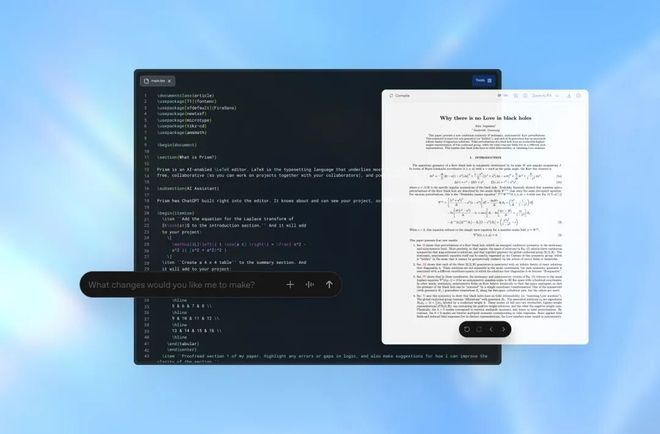 一个专供科学工作者撰写的工作台｜图片来源：OpenAI