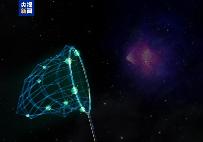 △概念图：通过基于原子核自旋的量子传感网络捕捉“暗物质墙”穿越信号。