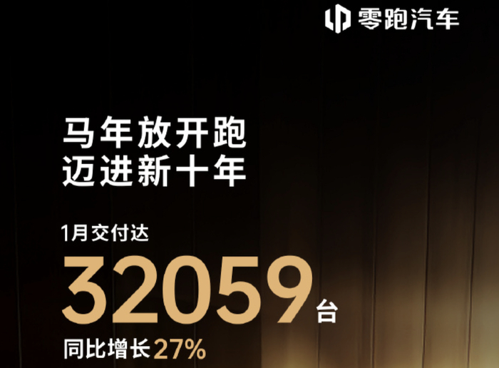 ▲零跑汽车2026年1月销量