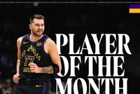 场均34.0分7.2篮板9.1助！湖人晒东契奇月最佳海报：电子游戏数据