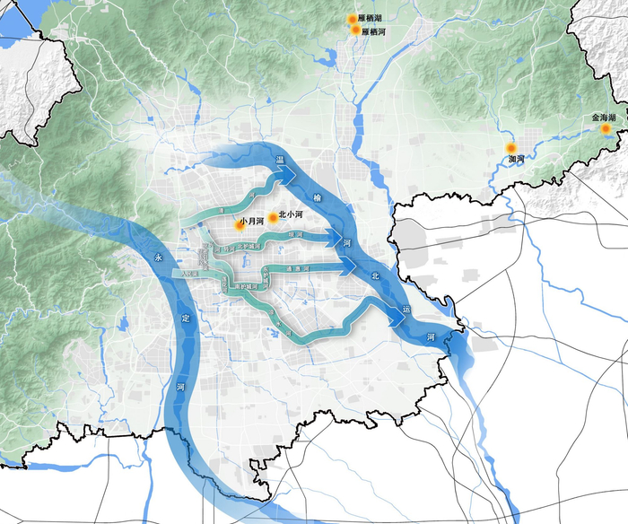 北京市高品质滨水空间建设布局示意图。北京市水务局供图