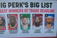 帕金斯排五大交易赢家：骑士换哈登仅排第四 奇才收浓眉居首！