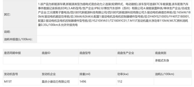 ▲问界M6增程版动力系统信息