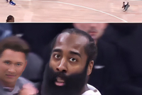 东部第1后场组合？哈登投进反超三分前 米切尔已经开始庆祝了🎉