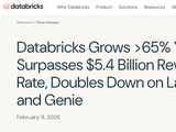 AI数据平台Databricks完成50亿美元融资 估值升至1340亿美元