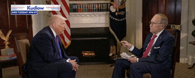 美国福克斯新闻网当地时间9日发布对特朗普（左）的采访视频。 图源：福克斯新闻网视频截图