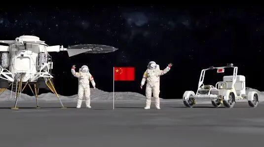 中国载人登月示意图 | CMS