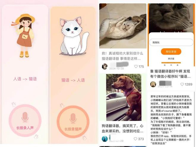 猫语翻译小程序/社交媒体测评｜截图