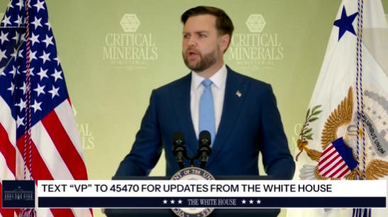 2月4日，万斯宣布建立“关键矿产优惠贸易区” 视频截图