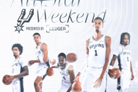 刚好一套阵容！马刺官推晒队内五名球员参加全明星周末海报