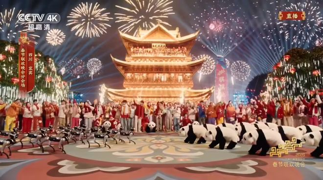 机器狗VS机器熊猫。 视频截图