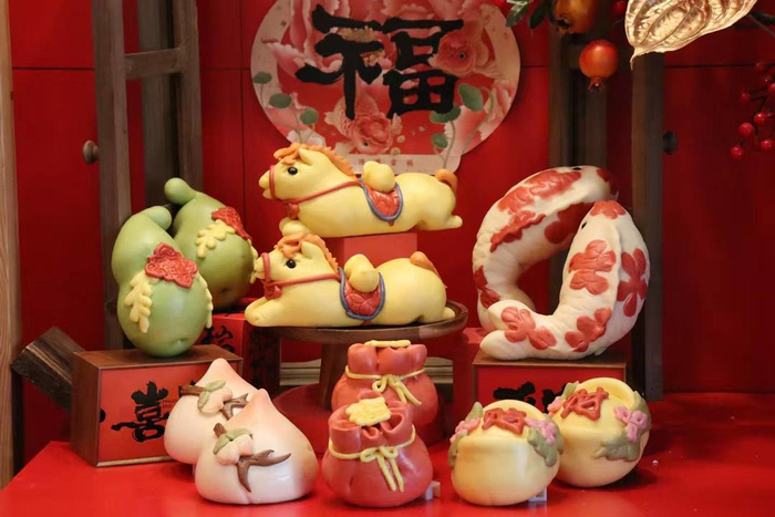 国潮元素的花饽饽