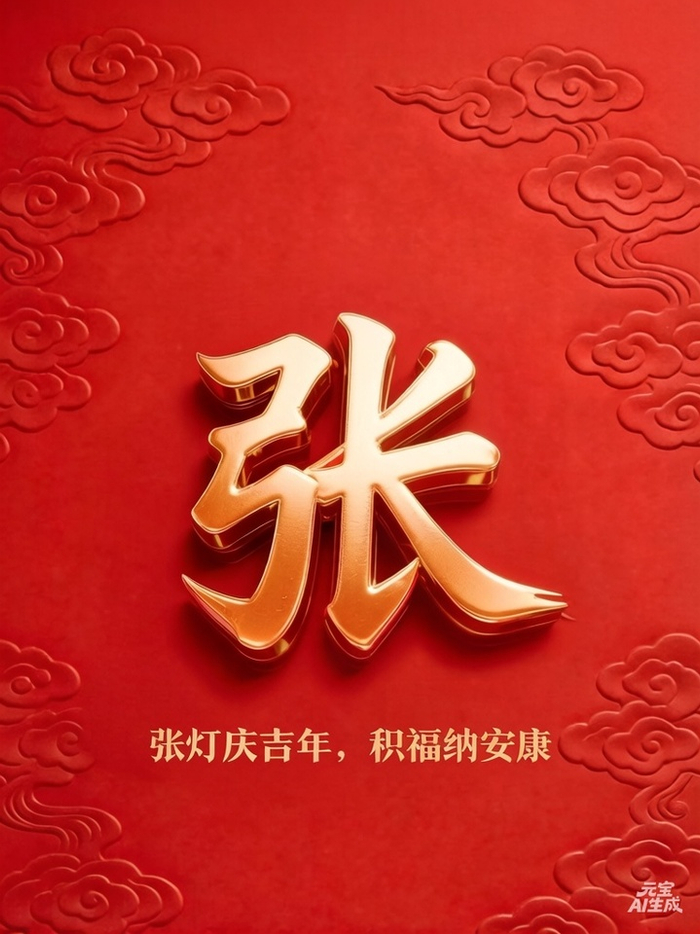 百家姓主题的春节海报（AI生成）