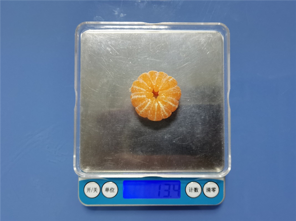 小砂糖橘 15 克左右（直径约 3 cm）。图片来源：作者提供