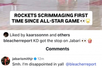 美媒：杜兰特训练中成功防下小贾巴里 后者：无语 我对你们失望