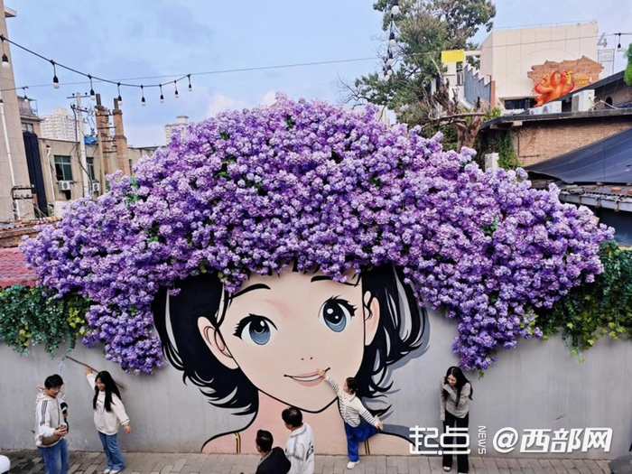 簪花的少女打卡点