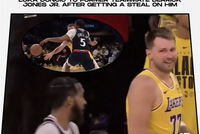 垃圾话喷一喷前队友！东契奇昨日抢断小琼斯后：我把你锁死了！