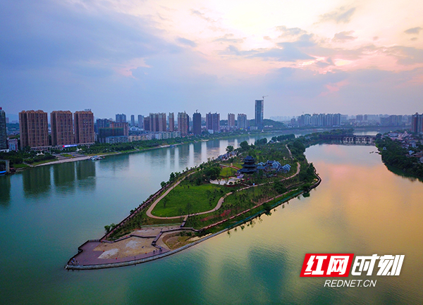 鸟瞰东洲岛。供图/衡阳市文旅广体局