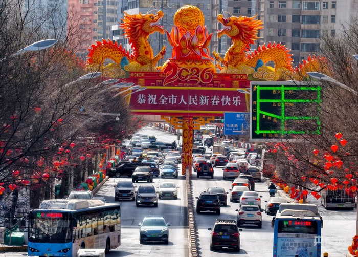 西宁各区县街头装扮出浓浓的年味（央广网记者  张海东  摄）