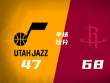 火箭14失误半场领先爵士21分 小贾巴里22+6 杜兰特9助 马卡18分