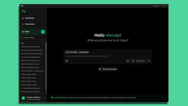 Vercept 的产品让 AI 可以让 AI 控制电脑｜图片来源：Vercept