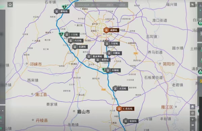 成仁高速“智慧云仓”服务范围示意图