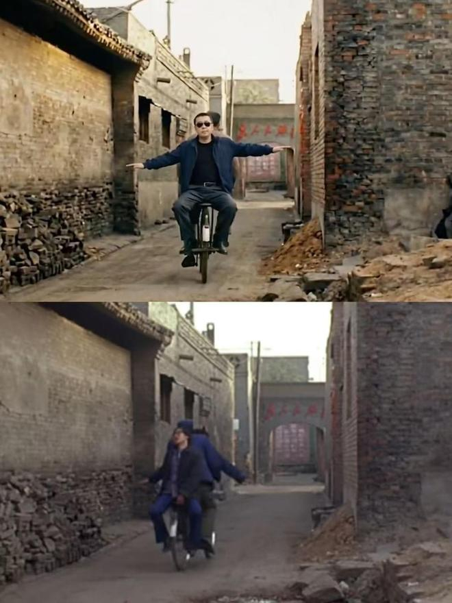 上图为AI生成的《贾科长Dance》，下图为《站台》剧照