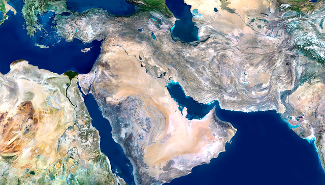 中东卫星图像。图片来源：视觉中国