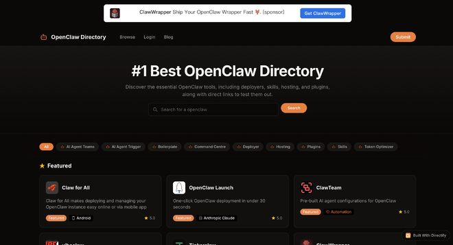 ▲  https://openclawdirectory.co.uk/