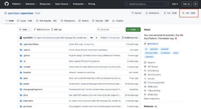 ▲ Github 地址：https://github.com/openclaw/openclaw