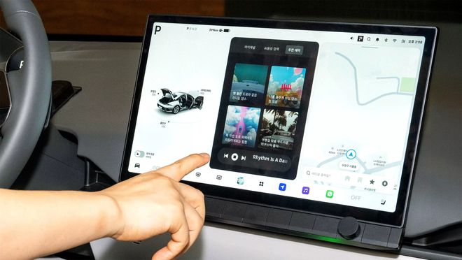 ▲ 现代新款 Pleos Connect 概念车内饰原型，下同