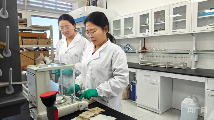 科研人员分析土壤数据  （央广网记者  郭璁悦  摄）