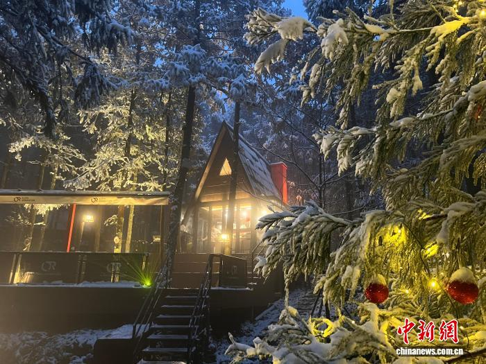 2026年元旦，莫干山山顶的树屋雪景。受访者供图