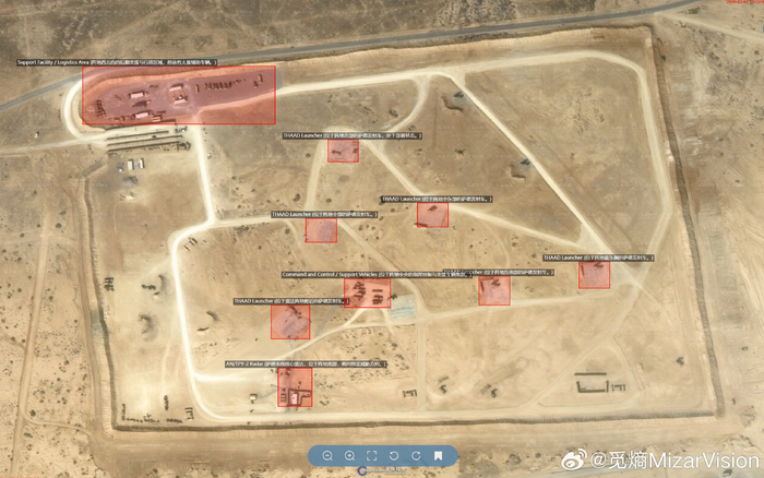 覓熵科技發布的，美軍部署在約旦的“薩德”反導攔截連隊社交媒體