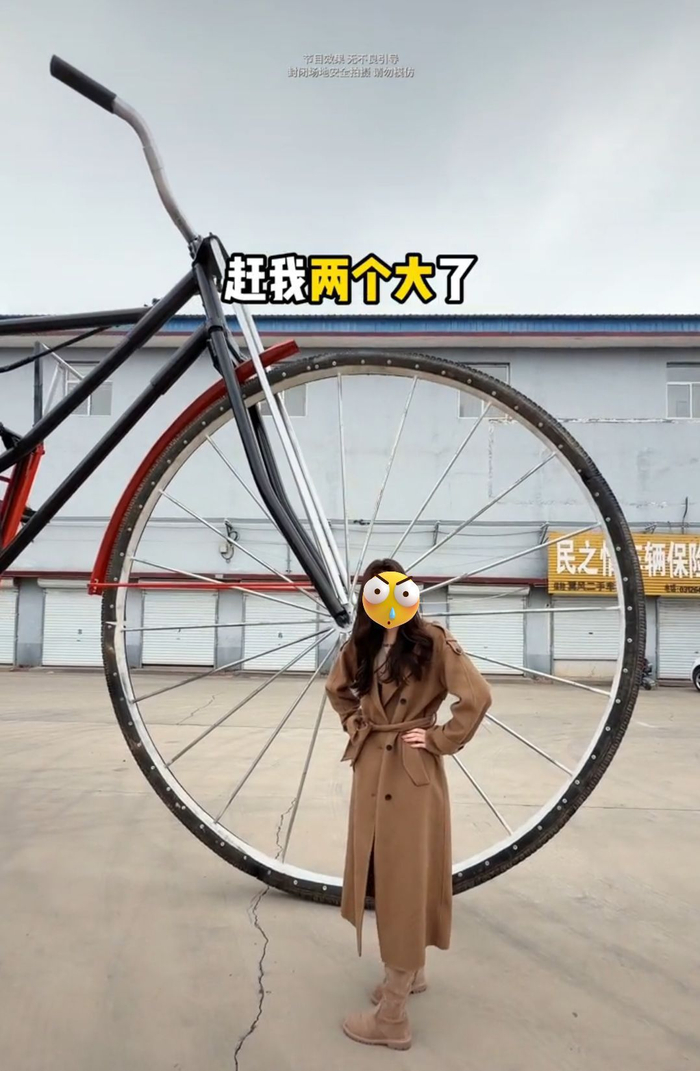 王先生打造的巨型三轮车（网络视频截图）