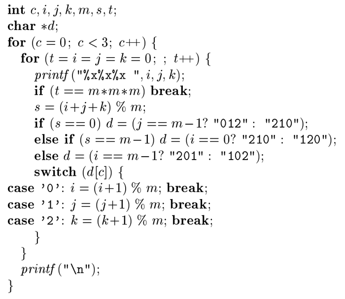 简化版的 Python 程序，用 C 语言形式写的