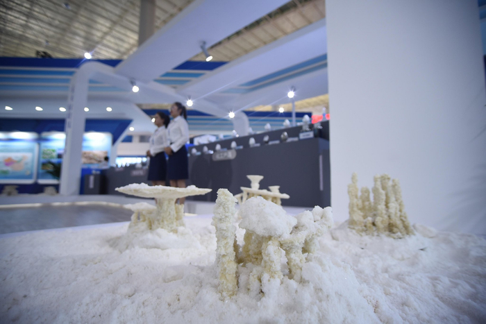 盐湖富含丰富的无机盐资源。青海日报融媒体记者 李娜 魏雅琪 摄